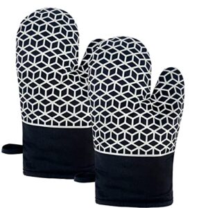 zvzm oven mitts, oven mitts heat resistant 500f, oven mitt with non-slip silicone pattern, oven mits oven gloves for bbq, baking, cooking.