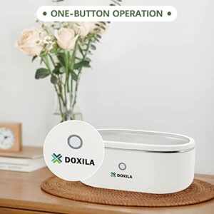 DOXILA Ultrasonic Cleaner - Upgrade Ultrasonic Jewelry Cleaner with 330ml Stainless Steel Tank, 45kHZ Portable Ultrasound Cleaning Machine for Eye Glasses, Watches, Jewelry, Dentures, White