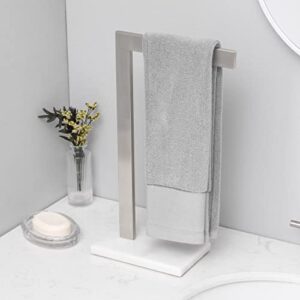 KES Towel Rack Countertop, Hand Towel Holder for Bathroom with Marble Base L-Shape SUS 304 Stainless Steel Brushed Finish, BTH220L19W12-2