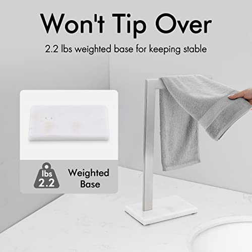 KES Towel Rack Countertop, Hand Towel Holder for Bathroom with Marble Base L-Shape SUS 304 Stainless Steel Brushed Finish, BTH220L19W12-2