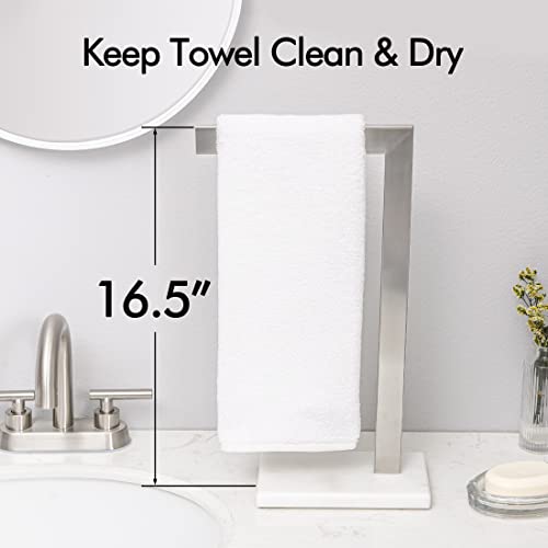 KES Towel Rack Countertop, Hand Towel Holder for Bathroom with Marble Base L-Shape SUS 304 Stainless Steel Brushed Finish, BTH220L19W12-2