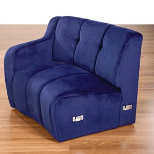 Legend Vansen Velvet Floor Sofa 4 Seats Symmetrical Modular Legless Curved Round couches Sectional, 153", Blue