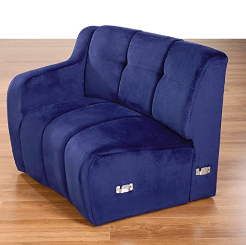 Legend Vansen Velvet Floor Sofa 4 Seats Symmetrical Modular Legless Curved Round couches Sectional, 153", Blue