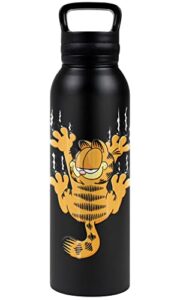 garfield official hang in there 24 oz insulated canteen water bottle, leak resistant, vacuum insulated stainless steel with loop cap