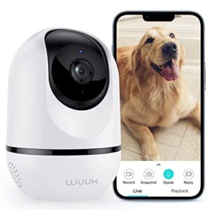 wuuk 4mp indoor security camera, pan tilt cam for baby monitor, wi-fi home security pet camera for dog or cat, motion detection & tracking, night vision, 2-way audio, compatible with alexa & google