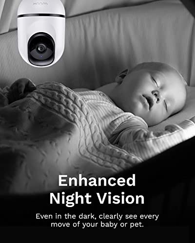 WUUK 4MP Indoor Security Camera, Pan Tilt Cam for Baby Monitor, Wi-Fi Home Security Pet Camera for Dog or Cat, Motion Detection & Tracking, Night Vision, 2-Way Audio, Compatible with Alexa & Google