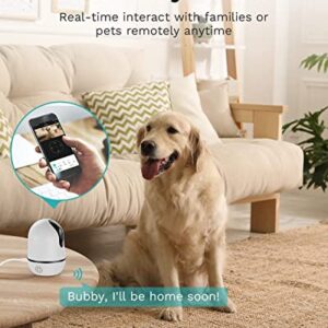 WUUK 4MP Indoor Security Camera, Pan Tilt Cam for Baby Monitor, Wi-Fi Home Security Pet Camera for Dog or Cat, Motion Detection & Tracking, Night Vision, 2-Way Audio, Compatible with Alexa & Google