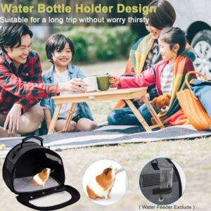 Sixbaola Guinea Pig Carrier,Portable Hamster Carrier Bag,Rabbit Bunny Travel Carrier Outdoor Handbag, Breathable Hamster Carrier with Water Bottle Holder and Removable Liner for Small Animal Carrier