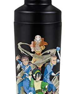 Avatar The Last Airbender OFFICIAL Team Avatar Elements 18 oz Insulated Water Bottle, Leak Resistant, Vacuum Insulated Stainless Steel with 2-in-1 Loop Cap