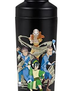 Avatar The Last Airbender OFFICIAL Team Avatar Elements 18 oz Insulated Water Bottle, Leak Resistant, Vacuum Insulated Stainless Steel with 2-in-1 Loop Cap