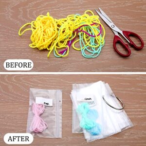 Floss Organizer Bags with 2 Inch Loose Leaf Binder Ring Clips for Index Cards, Embroidery Floss Storage Book Rings Metal Rings for Thread Flash Cards (200 Pcs)