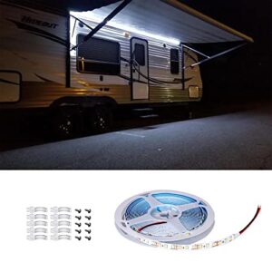 RV Awning Lights, LEDCARE 12V 16.4FT RV Underglow Led Light Kit, Waterproof RV Exterior Awning Strip Lights for Camper Motorhome Travel Trailer Canopy, White