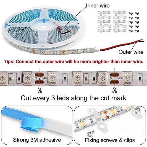 RV Awning Lights, LEDCARE 12V 16.4FT RV Underglow Led Light Kit, Waterproof RV Exterior Awning Strip Lights for Camper Motorhome Travel Trailer Canopy, White