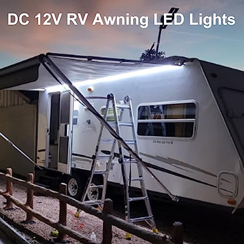 RV Awning Lights, LEDCARE 12V 16.4FT RV Underglow Led Light Kit, Waterproof RV Exterior Awning Strip Lights for Camper Motorhome Travel Trailer Canopy, White