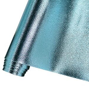 hyang metal lychee embossed sky blue faux leather sheets 1 rolls 12"x53"(30cmx135cm),faux leather very suitable for making crafts, leather earrings, bows,handbag，sewing