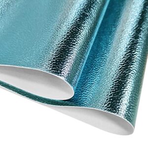 HYANG Metal Lychee Embossed Sky Blue Faux Leather Sheets 1 Rolls 12"X53"(30cmX135cm),Faux Leather Very Suitable for Making Crafts, Leather Earrings, Bows,Handbag，Sewing