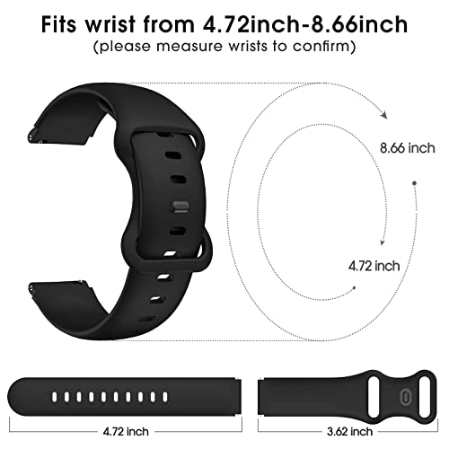 NewJourney ID205L Replacement Bands, 19mm Soft Silicone Band for Veryfitpro ID205, ID205L, ID205U, ID205S, ID205G, ID215G, ID216, SW020, SW021, SW023, YM020, YM021, YM023, YM205L, Uwatch3 GT Ufit Smart Watch (Black)