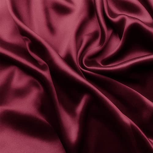 Satin Fabric for Bridal,Wedding,Decoration,Costume,60 Inches Wide-by The Yard(3 Yards,Burgundy)