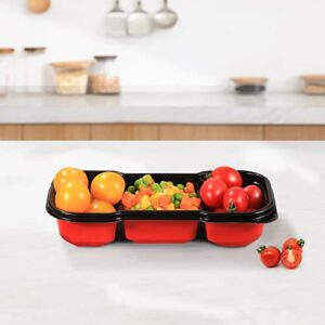 OTOR 25 Sets Meal Prep Containers 16OZ 3 Compartments with Clear Airtight Lids Food Storage Deli Container Bento box Lunch boxes take away Travel Containers Two-color process