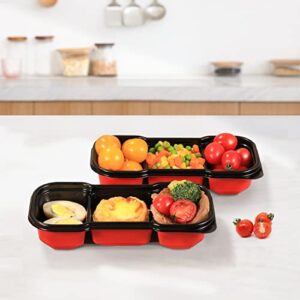 OTOR 25 Sets Meal Prep Containers 16OZ 3 Compartments with Clear Airtight Lids Food Storage Deli Container Bento box Lunch boxes take away Travel Containers Two-color process