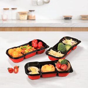 OTOR 25 Sets Meal Prep Containers 16OZ 3 Compartments with Clear Airtight Lids Food Storage Deli Container Bento box Lunch boxes take away Travel Containers Two-color process