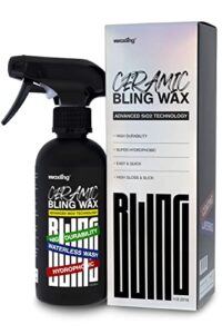 waxling ceramic bling wax | hybrid solutions ceramic coating for cars | spray and wash and car wax detailing kit | multi-purpose waterless car wash, windshield cleaning tool, tire shine hydrophobic coating (pack of 1, 9 oz.)
