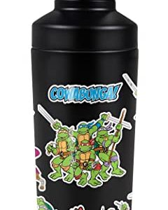 Teenage Mutant Ninja Turtles TMNT OFFICIAL Turtles Sticker Collage 18 oz Insulated Water Bottle, Leak Resistant, Vacuum Insulated Stainless Steel with 2-in-1 Loop Cap