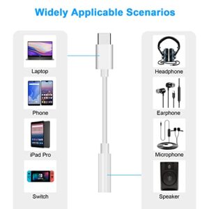 USB C to 3.5mm Headphone Jack Adapter (Pack of 2), USB Type C to Aux Audio Dongle Cable Earphone Jack Converter Compatible with Samsung Galaxy S22 S21 S20 Note 20 10+ A73 A53, Pixel 6 5 4 3 and More