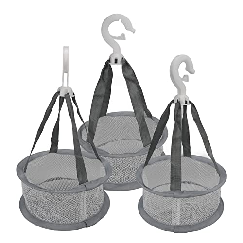 3pcs Hanging Mesh Basket, Dryer Mini Ventilated Windproof Drying Rack for Makeup Brushes Tools