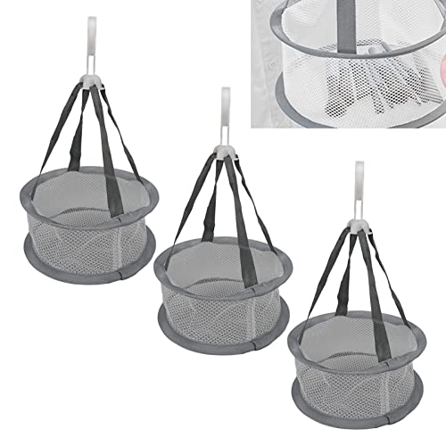 3pcs Hanging Mesh Basket, Dryer Mini Ventilated Windproof Drying Rack for Makeup Brushes Tools