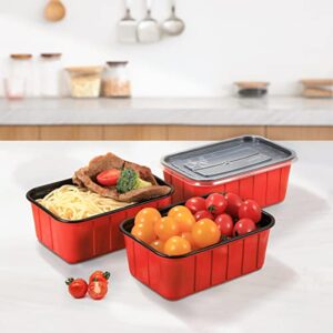 OTOR 25 Sets 30oz Bento box Meal Prep Food Container Sets with Airtight Lids Deli Container Lunch boxes take away food storage Two-color process Travel Containers Two-color process