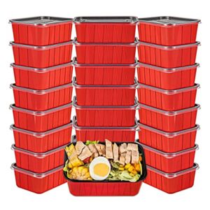 OTOR 25 Sets 30oz Bento box Meal Prep Food Container Sets with Airtight Lids Deli Container Lunch boxes take away food storage Two-color process Travel Containers Two-color process