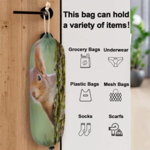 Animal Squirrel Plastic Bag Holder, Squirrel Tree Grocery Bag Storage Holder Hanging Garbage Shopping Bag Trash Bags Organizer for Kitchen Home