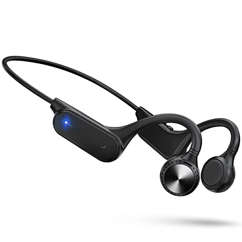 HCMOBI Bone Conduction Headphones Bluetooth, Wireless Open Ear Headphones with Mic, Waterproof Earphones, Sweatproof Sports Headset for Running, Cycling, Driving, Hiking, Gym & Workouts