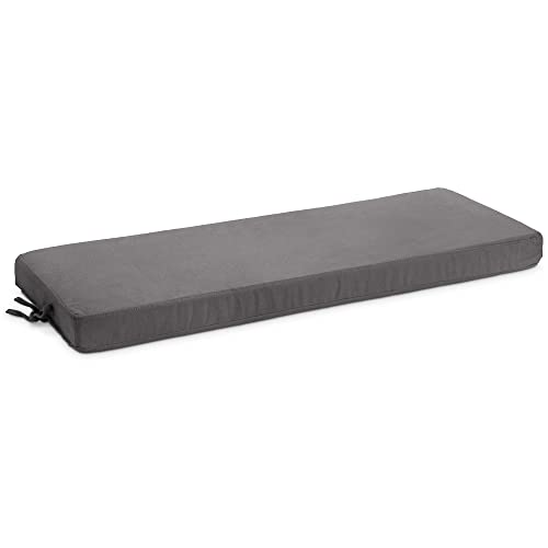 STERLING Bench Cushions for Indoor Furniture, 34 x 12.5 Inch Window Bench Cushion, Piano Bench Cushion for Bedroom, Living Room and Dining Room, Gray