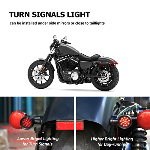 WTZMOTO LED Turn Signals for Motorcycle - Powersport Turn Signals Compatible with harley street glide softail road glide sportster, honda gl1800 vt600c vt750c2b, kawasaki en500, suzuki m109r