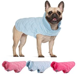 idomik dog winter coat cold weather jacket, pet thick fleece lining vest reversible warm clothes, windproof snowproof padded sweater outfit apparel,adjustable cozy snowsuit for small medium large dogs