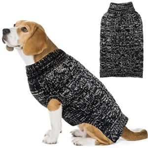 ipravoci dog sweater for small medium large dog - reflective warm fleece knitwear pullover dog clothes for winter fall