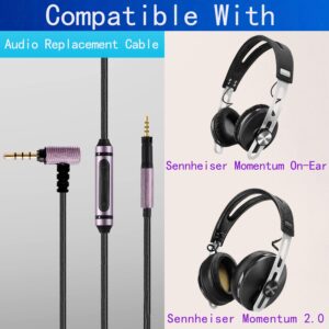 FAAEAL Replacement Upgrade Cable for Sennheiser Momentum 2.0/1.0, HD1,HD 4.50 SE, HD 450BT, HD 4.40, HD 4.30G Headphones,in-line Mic Control Headphone Cord Works on iOS/Android 4.9ft(with mic)