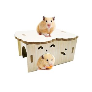 bnosdm hamster wooden house small animal hideout small pets woodland house habitats decor for hamster mice gerbils mouse