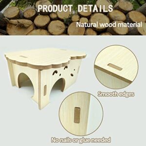 BNOSDM Hamster Wooden House Small Animal Hideout Small Pets Woodland House Habitats Decor for Hamster Mice Gerbils Mouse
