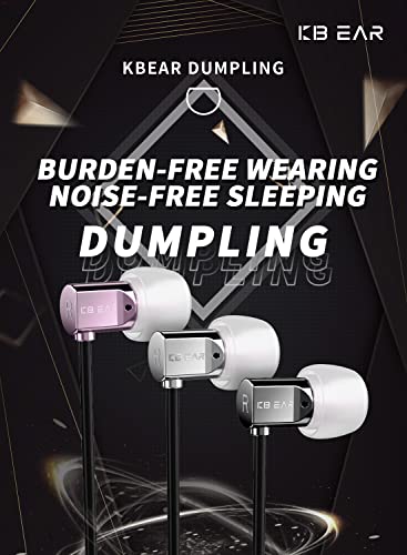 keephifi Wired Earbuds with Microphone,KBEAR Dumpling inear Earbuds Wired HiFi-Level Timbre in-Ear Monitor,in Ear Headphone Gym Earphone for Sleeping,Sports,Drummer(Black,with Mic)