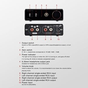 Topping L30 II Single-Ended Headphone Amplifier, NFCA Modules UHGF Technology Hi-Res Audio AMPs(Blue)