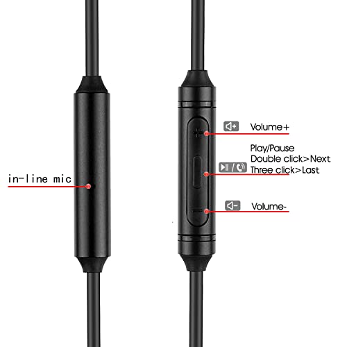 FAAEAL Major 3 Coiled Audio Cable,Replacement for Marshall Major 2 Major 4 Beats Studio3 Solo3 Wireless Headsets,3.5mm in-line mic Volume Control Headphone Cord(8ft with mic)