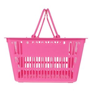 popetpop picnic basket shopping cart plastic shopping basket with handle- 16l portable handheld storage basket for supermarket, retail, bookstore picnic basket shopping cart