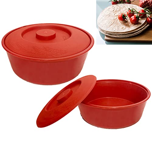 1 Quality Mexican Tortilla Warmer Keeper Microwave Naan Pancake Pita Large 8', Red, Variable