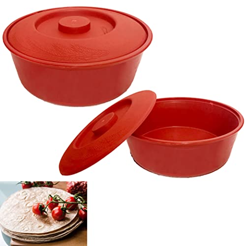 1 Quality Mexican Tortilla Warmer Keeper Microwave Naan Pancake Pita Large 8', Red, Variable