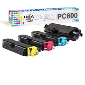 made in usa compatible toner for ricoh lanier savin pc600, 408310, 408311, 408312, 408313 (cmyk, 4 cartridges)