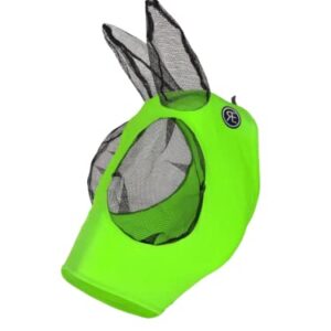 Tack Shack of Ocala- Circle Y Reinsman Lycra Fly Mask with Ears, Fly Mask, Lycra Fly Mask, Fly Mask for Horses, Lycra Fly Mask for Horses (Medium, Neon Green)