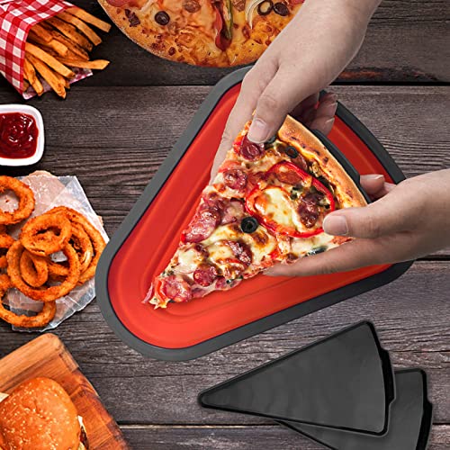 Pizza Storage Containers with Lids, Adjustable Pizza box with 5 Microwavable Serving Trays, Expandable Pizza Slice Container to Organize Space Reusable, Microwave Safe